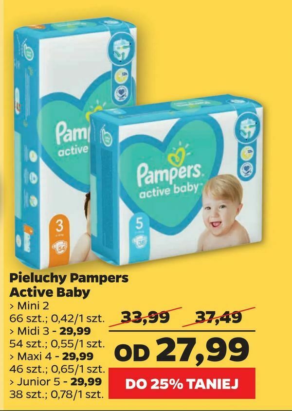 pieluchomajtki pampers 4 52 sztuki