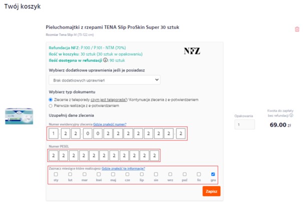 zaopatrzenie medyczne pieluchomajtki