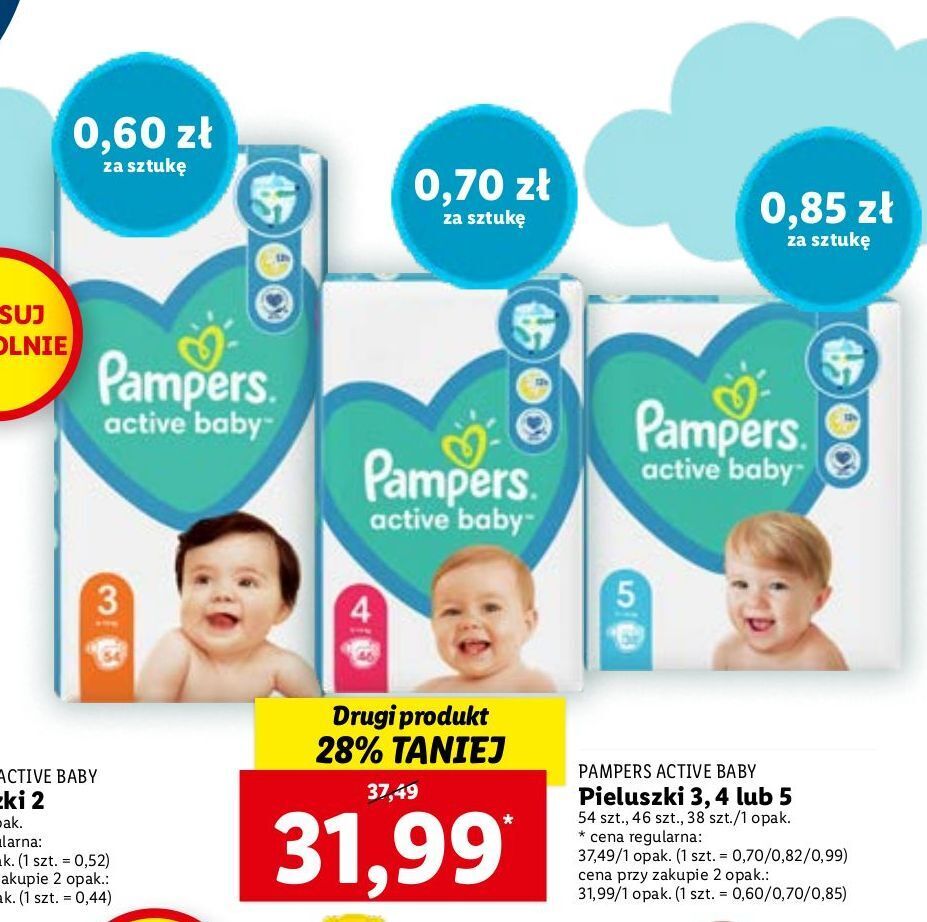 pampers active baby 4 50 sztuk