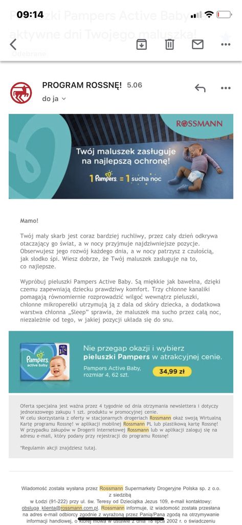 chusteczki pampers konkurs