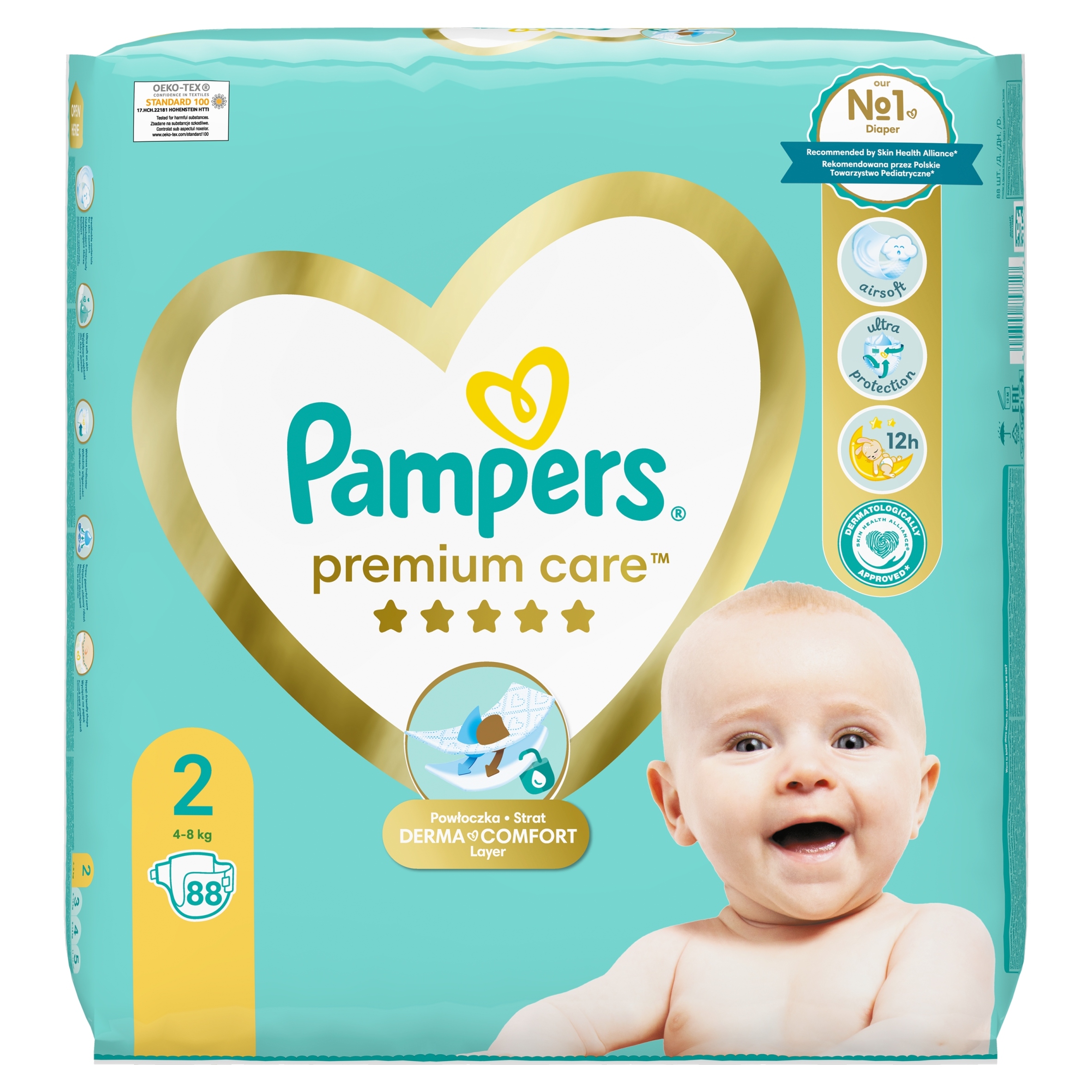 pampers premium care pieluchy 1 newborn 176 szt