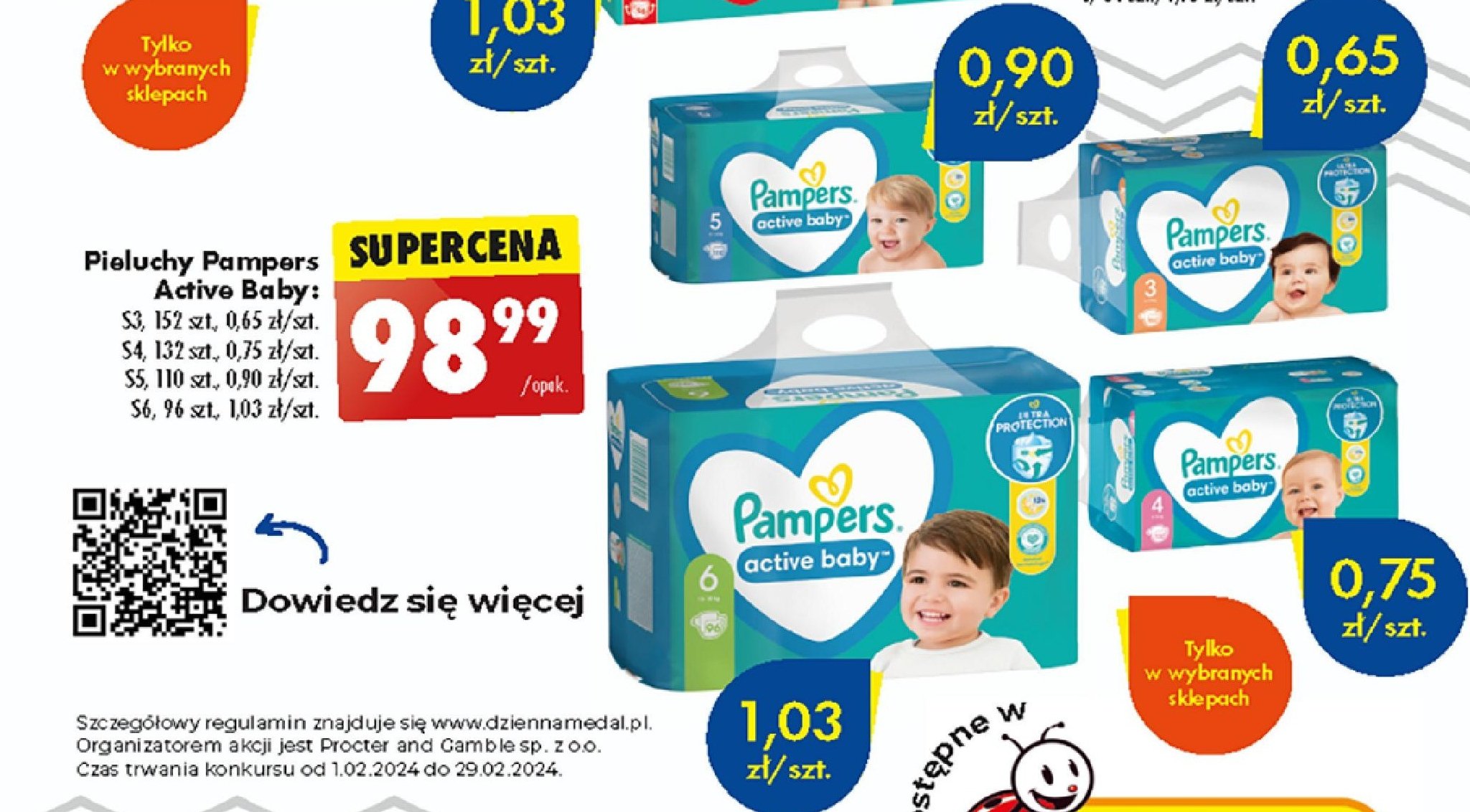 pampers rozmiar 2 lub 3