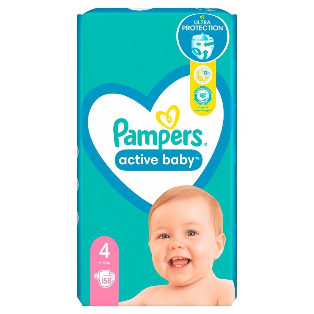 pampers active baby 4+ monthly pack