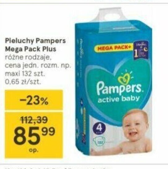 pampers active baby-dry pieluchy 5 junior 150szt pieluszki 0 opinii