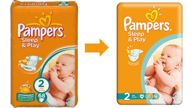 pieluchomajtki pampers 3 naklejka z tylu