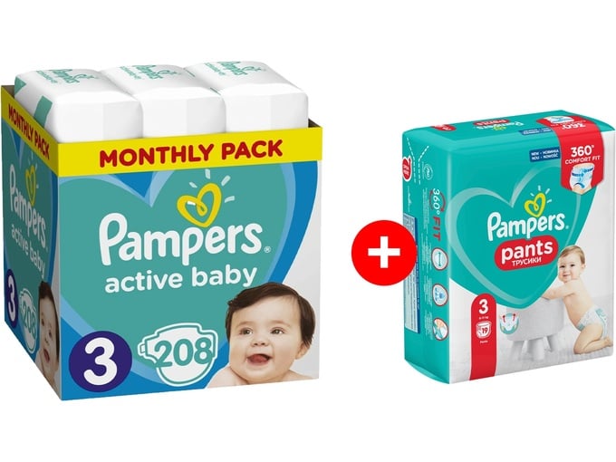 pampers pieluszki zapas 3 midi aż 208 szt