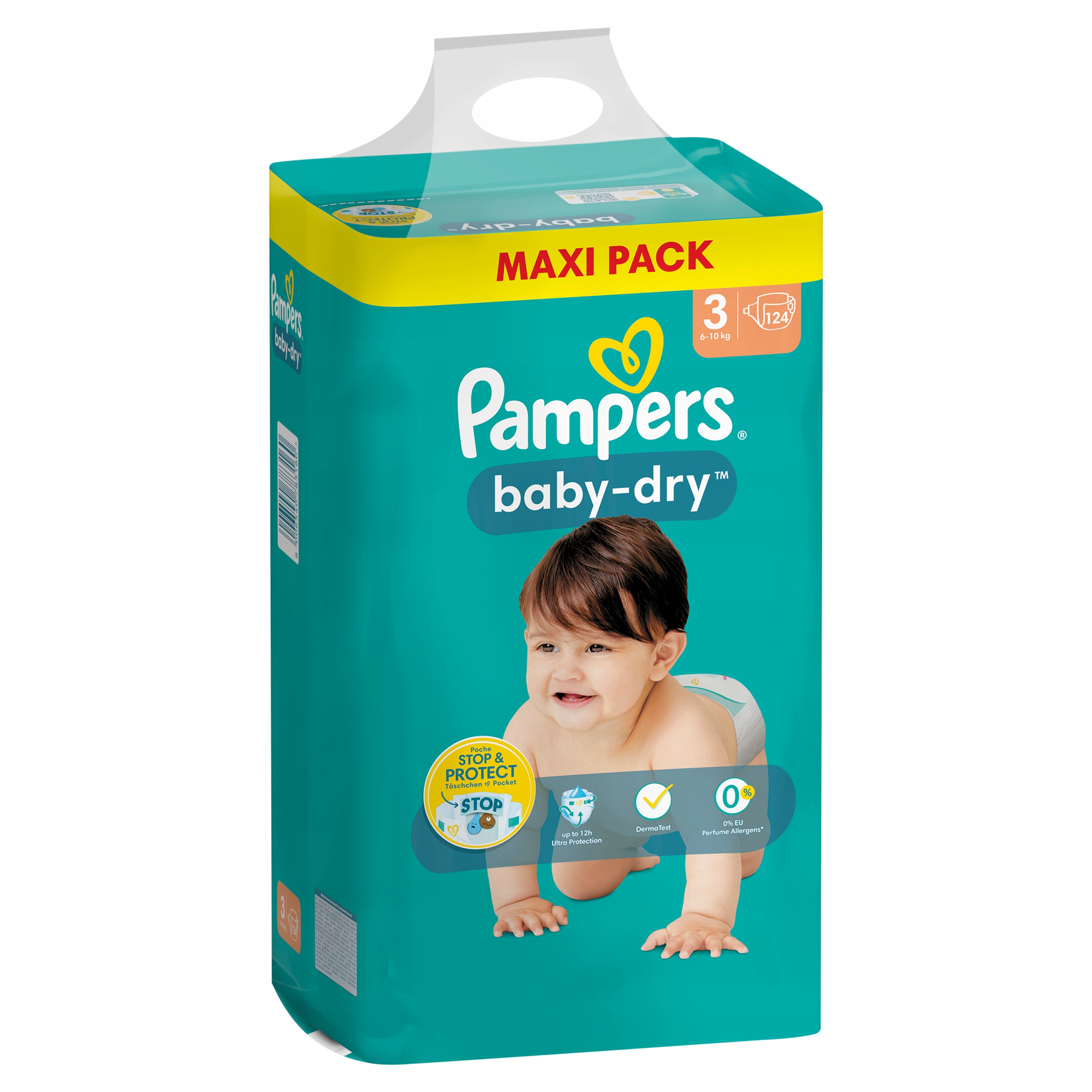 prawidłowo założony pampers