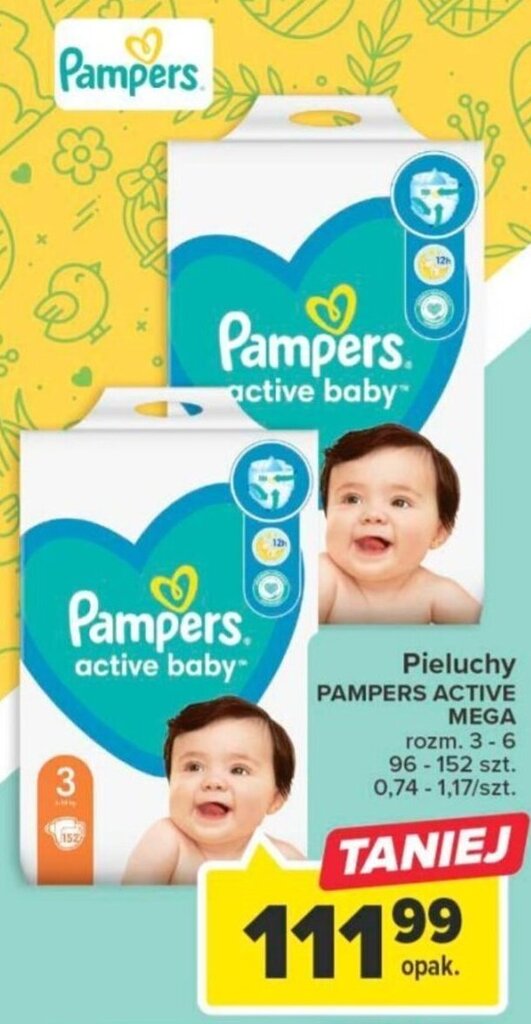 pampers active baby 3 104szt