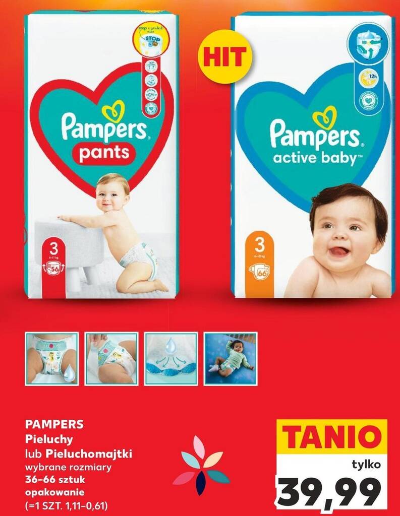 pieluchomajtki pampers 15+ 19szt