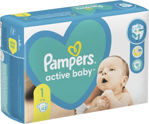 pampers new baby-dry pieluchy nr 1 2-5 kg 43 szt